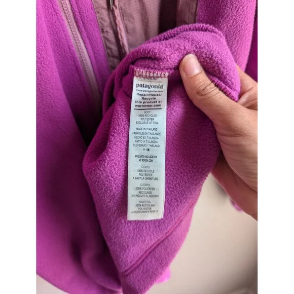 Patagonia Microdini 1/4 Zip‎ Pullover Fleece Amaranth Pink Size L - Picture 7 of 8